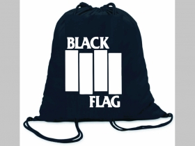 Black Flag ľahké sťahovacie vrecko ( batôžtek / vak ) s čiernou šnúrkou, 100% bavlna 100 g/m2, rozmery cca. 37 x 41 cm